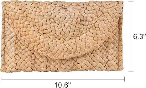 Pochette in paglia da donna, borse estive da spiaggia, pochette intrecciate a busta