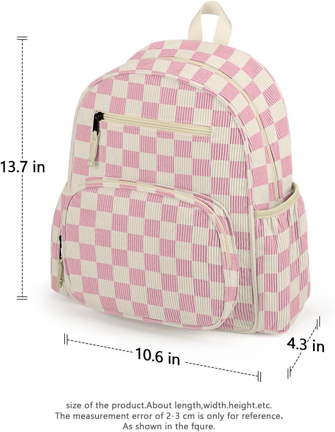 Zainetto in velluto a coste per bambine dai 2 ai 5 anni, zainetto per la scuola materna e l'asilo - Zainetti carini per bambine, altezza 35 cm, adatti a cartelle.