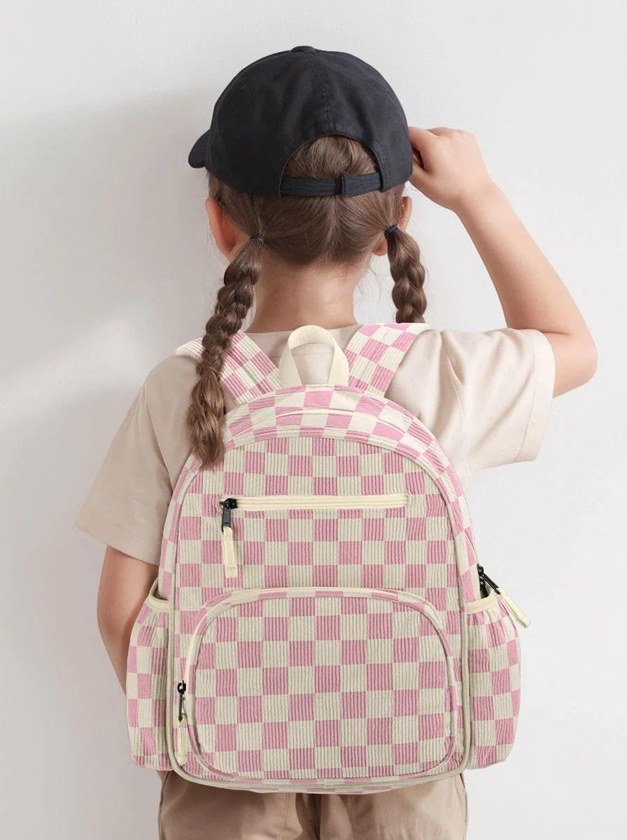 Zainetto in velluto a coste per bambine dai 2 ai 5 anni, zainetto per la scuola materna e l'asilo - Zainetti carini per bambine, altezza 35 cm, adatti a cartelle.