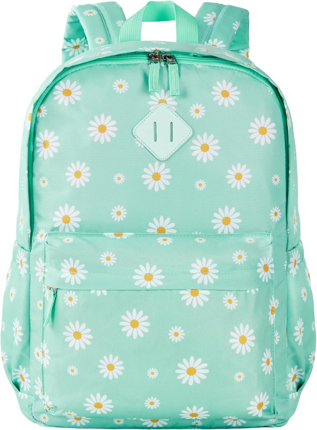Zaino per la scuola materna, per bambini piccoli, per la scuola elementare, per maschietti e femminucce, con cinghia pettorale (43 cm, verde margherita)